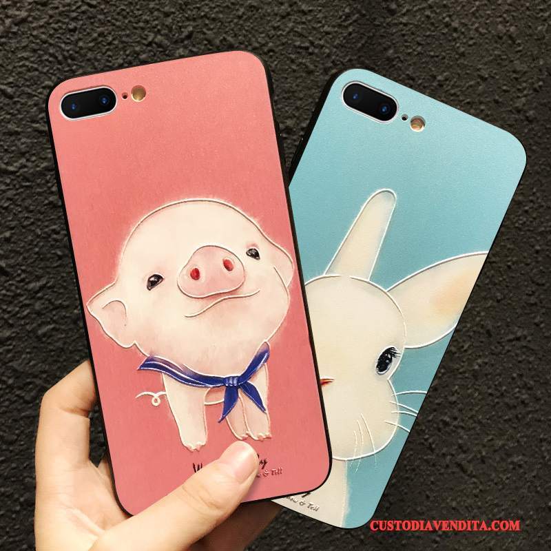 Custodia iPhone 6/6s Plus Cartone Animato Tutto Incluso Carino, Cover iPhone 6/6s Plus Goffratura Blu Rosso