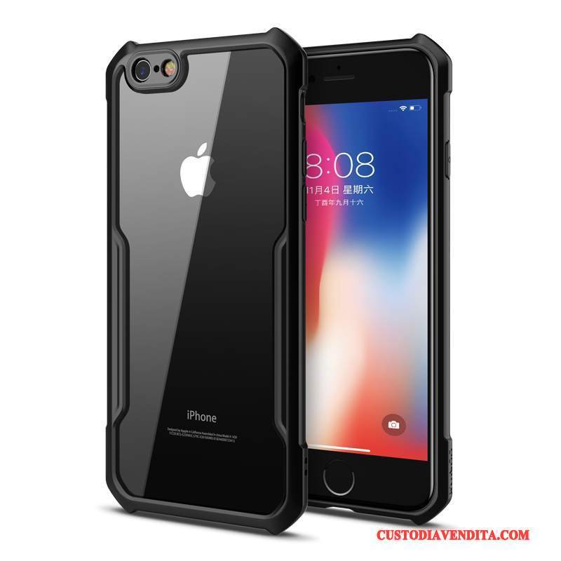 Custodia iPhone 6/6s Plus Creativo Tutto Incluso Di Personalità, Cover iPhone 6/6s Plus Silicone Trasparente Nero