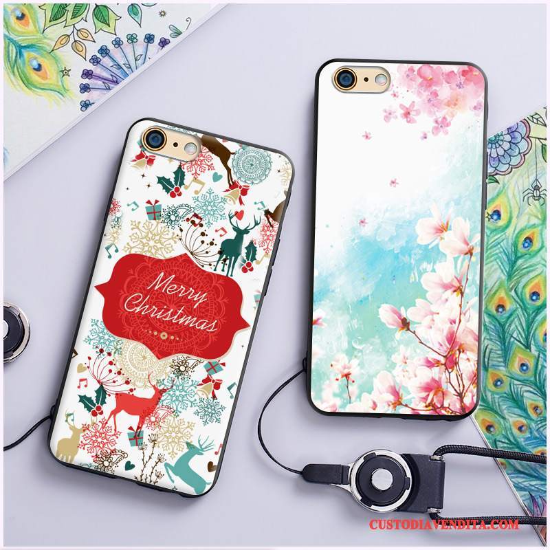Custodia iPhone 6/6s Plus Goffratura Morbido Ornamenti Appesi, Cover iPhone 6/6s Plus Colore Supporto Lupo