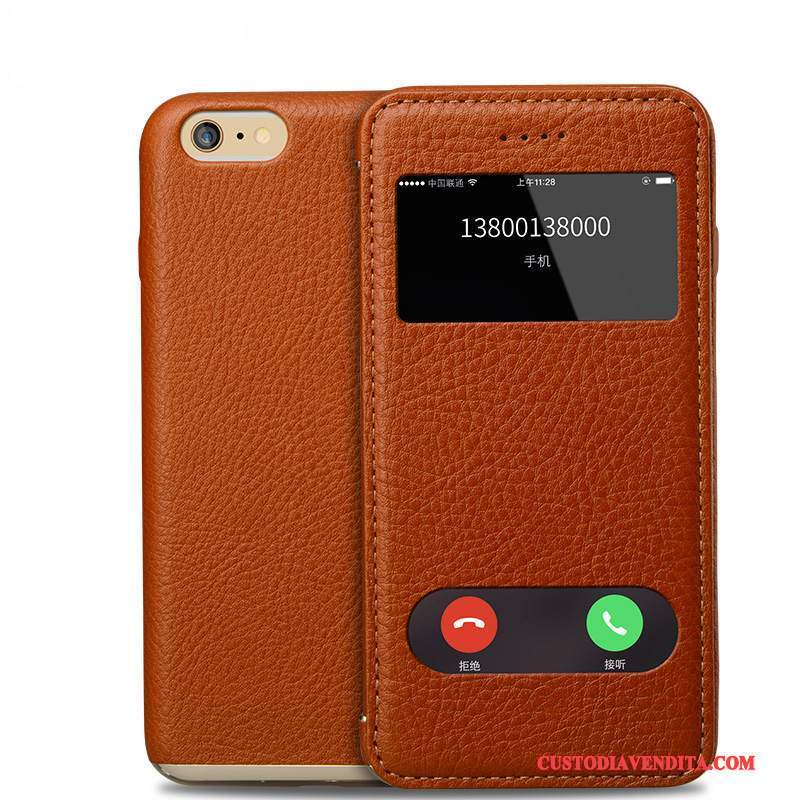 Custodia iPhone 6/6s Plus Pelle Muccatelefono, Cover iPhone 6/6s Plus Folio