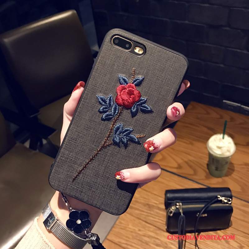 Custodia iPhone 6/6s Plus Protezione Fioritelefono, Cover iPhone 6/6s Plus Ricamo Morbido
