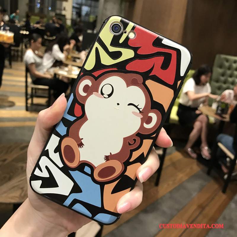 Custodia iPhone 6/6s Plus Silicone Amanti Scimmia, Cover iPhone 6/6s Plus Colore Anti-caduta Tendenza