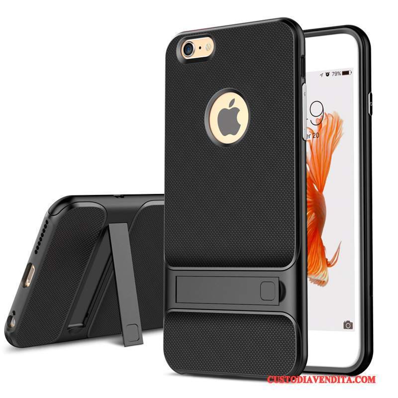 Custodia iPhone 6/6s Plus Silicone Anti-caduta Tendenza, Cover iPhone 6/6s Plus Protezione Nero Tutto Incluso