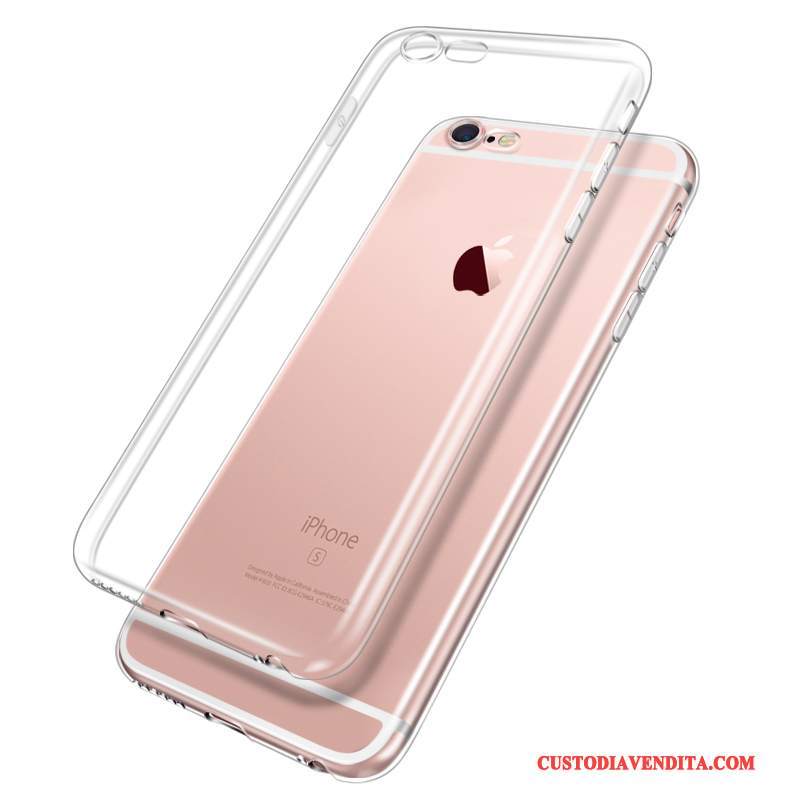 Custodia iPhone 6/6s Plus Silicone Bianco Morbido, Cover iPhone 6/6s Plus Protezione Telefono Trasparente