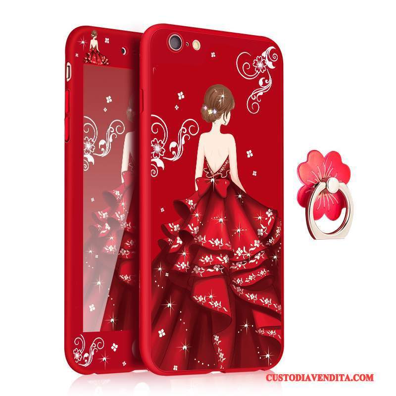 Custodia iPhone 6/6s Plus Silicone Morbido Anti-caduta, Cover iPhone 6/6s Plus Telefono Rosso