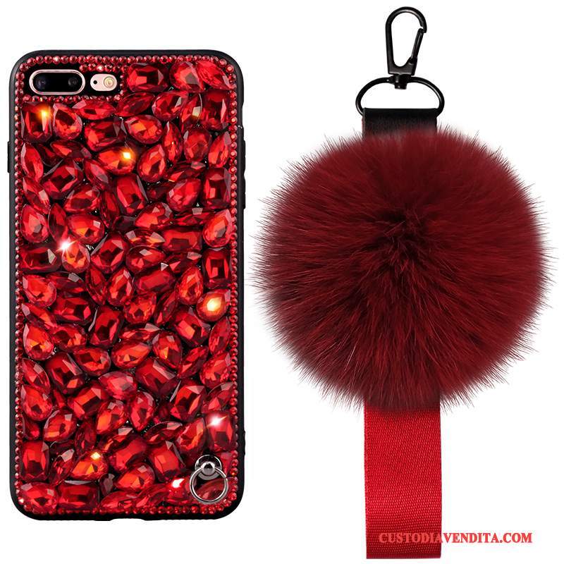 Custodia iPhone 6/6s Plus Strass Lusso Ornamenti Appesi, Cover iPhone 6/6s Plus Silicone Palla Di Pelotelefono