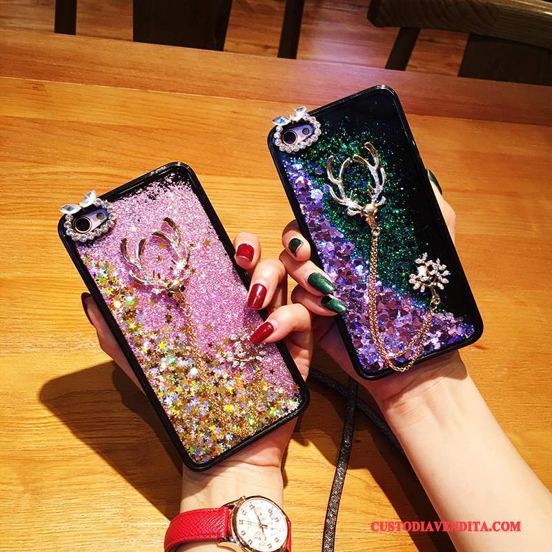 Custodia iPhone 6/6s Plus Strass Morbido Alce, Cover iPhone 6/6s Plus Creativo Rosa Sabbie Mobili