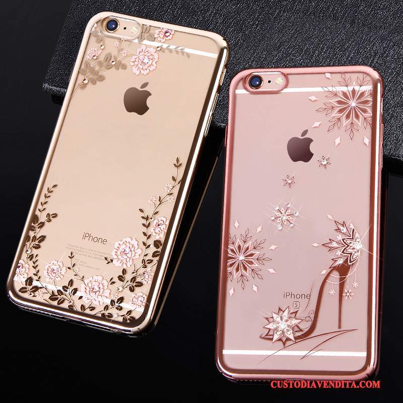 Custodia iPhone 6/6s Plus Strass Telefono Tutto Incluso, Cover iPhone 6/6s Plus Rosa Elegante