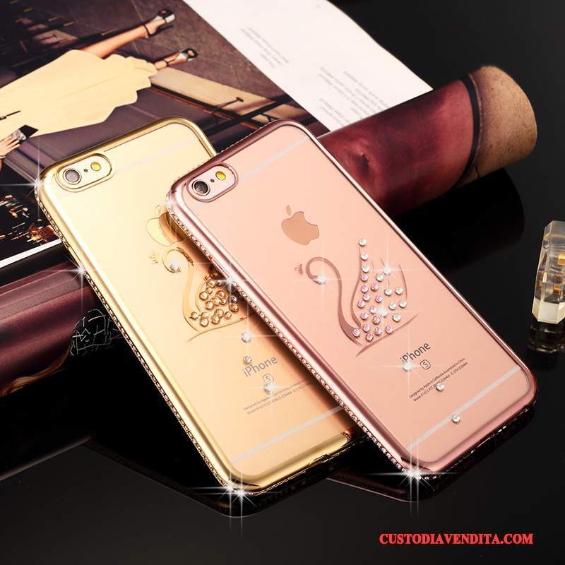 Custodia iPhone 6/6s Strass Lusso Morbido, Cover iPhone 6/6s Silicone Marchio Di Tendenza Ornamenti Appesi