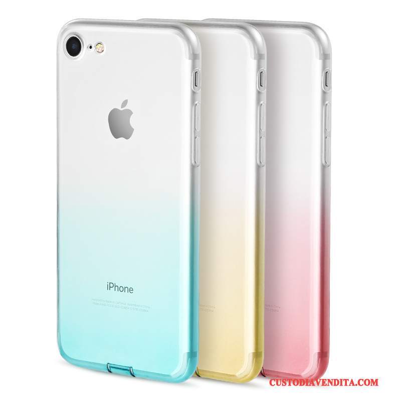Custodia iPhone 7 Creativo Telefono Morbido, Cover iPhone 7 Colore Trasparente Colore Sfumato