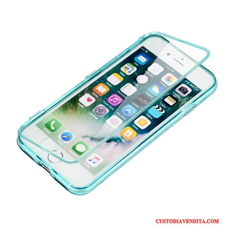 Custodia iPhone 7 Folio Di Personalità Morbido, Cover iPhone 7 Silicone Telefono Blu