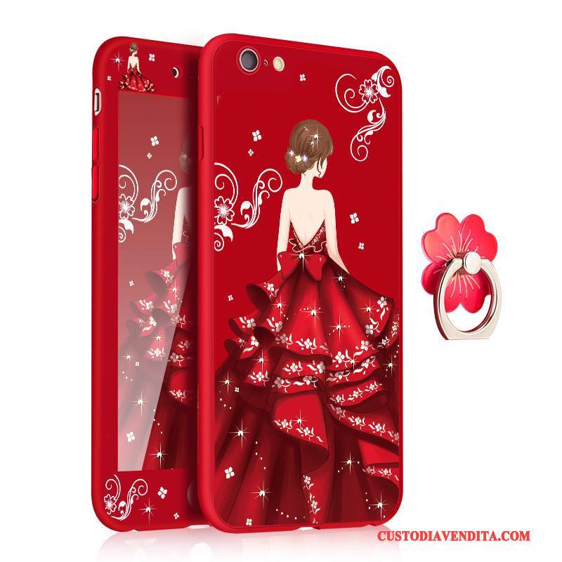 Custodia iPhone 7 Plus Creativo Morbido Ornamenti Appesi, Cover iPhone 7 Plus Silicone Anti-caduta Rosso