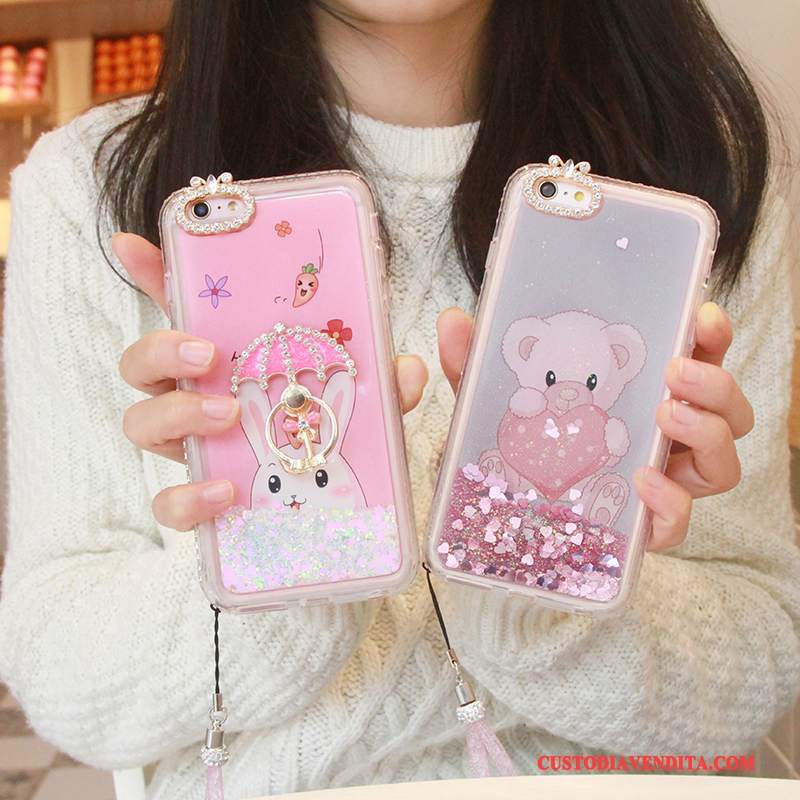 Custodia iPhone 7 Plus Creativo Telefono Tendenza, Cover iPhone 7 Plus Strass Anti-caduta Rosa