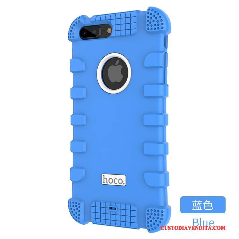 Custodia iPhone 7 Plus Goffratura Morbidotelefono, Cover iPhone 7 Plus Silicone Ornamenti Appesi Blu