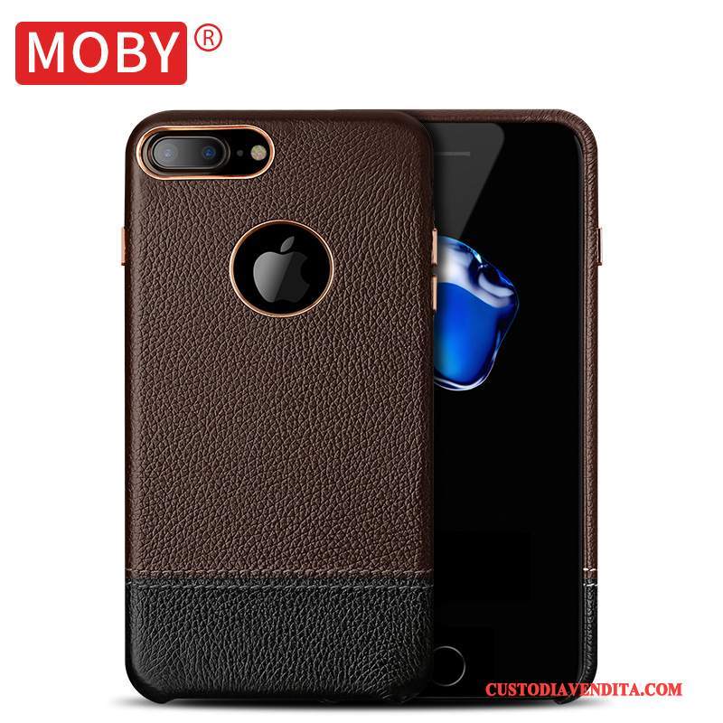 Custodia iPhone 7 Plus Pelle Telefono Marrone, Cover iPhone 7 Plus Protezione Anti-caduta Affari