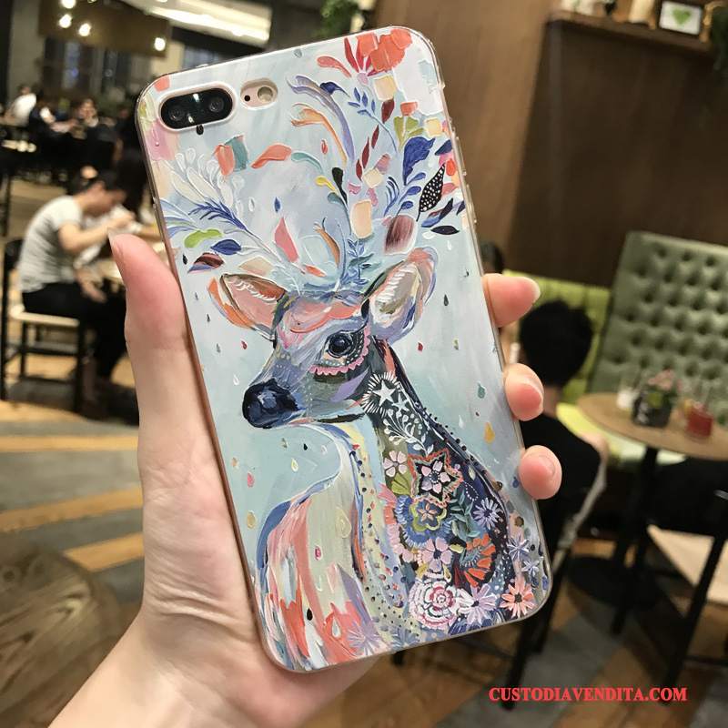 Custodia iPhone 7 Plus Protezione Anti-caduta Blu, Cover iPhone 7 Plus Silicone Trasparente Hemming