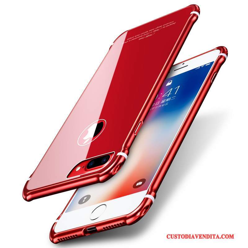 Custodia iPhone 7 Plus Rosso Marchio Di Tendenza, Cover iPhone 7 Plus Anti-cadutatelefono