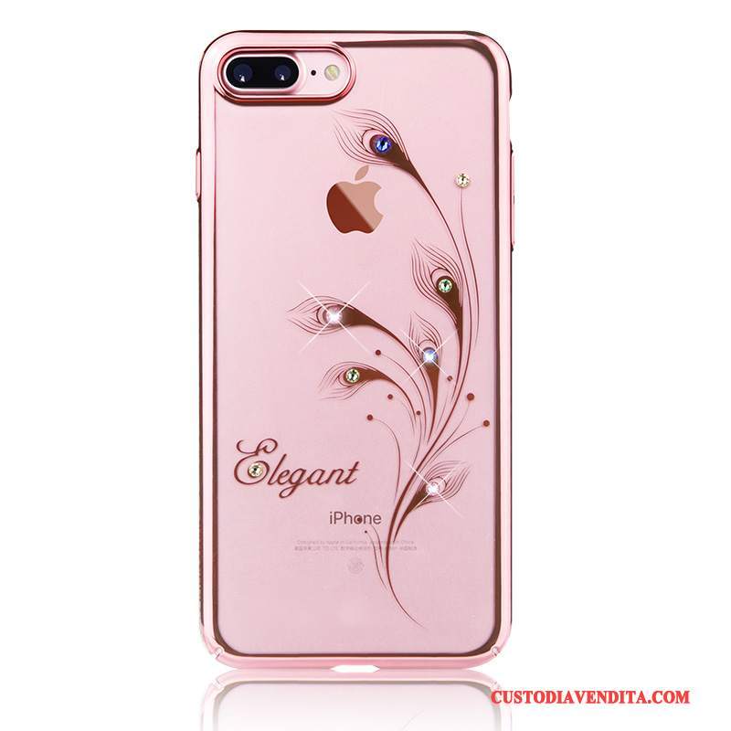 Custodia iPhone 7 Plus Strass Nuovo Tutto Incluso, Cover iPhone 7 Plus Rosa Difficile