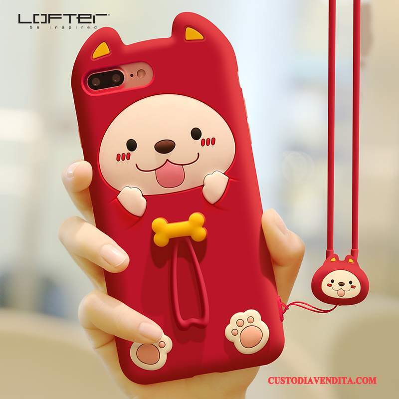 Custodia iPhone 8 Plus Cartone Animato Ornamenti Appesitelefono, Cover iPhone 8 Plus Silicone Bello Morbido