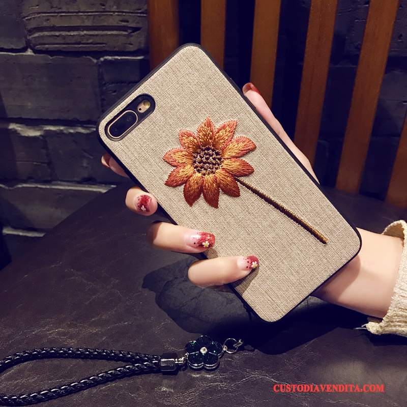 Custodia iPhone 8 Plus Protezione Ornamenti Appesitelefono, Cover iPhone 8 Plus Di Personalità Morbido