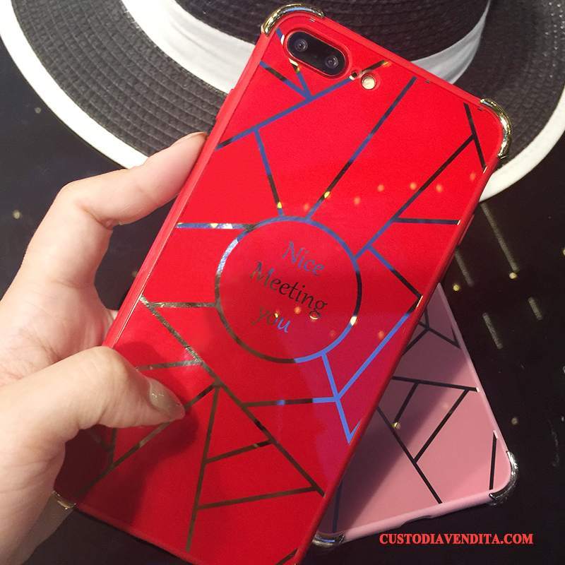 Custodia iPhone 8 Plus Rosso Specchio, Cover iPhone 8 Plus Anti-caduta Tutto Incluso