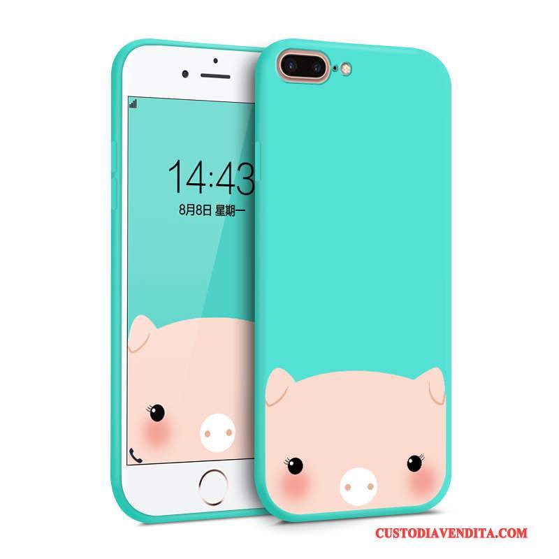 Custodia iPhone 8 Plus Silicone Di Personalità Blu, Cover iPhone 8 Plus Colore Marchio Di Tendenza Tutto Incluso