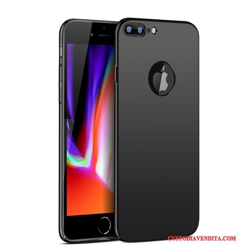 Custodia iPhone 8 Plus Silicone Sottile Macchiati, Cover iPhone 8 Plus Nuovo Nero
