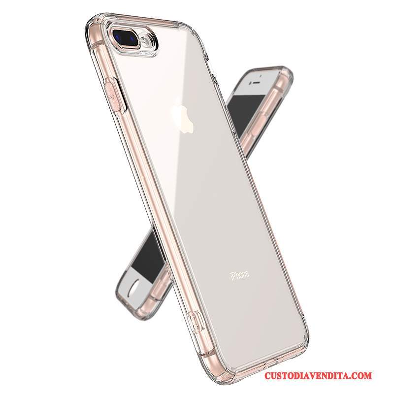 Custodia iPhone 8 Plus Silicone Telefono Trasparente, Cover iPhone 8 Plus Gasbag Rosa