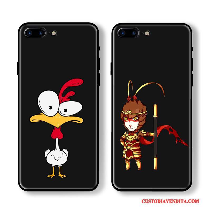 Custodia iPhone 8 Silicone Anti-caduta Nero, Cover iPhone 8 Protezione Morbido Rosso