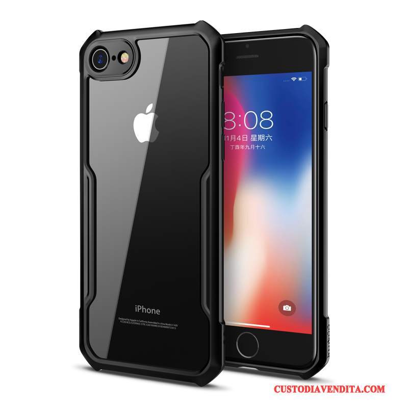 Custodia iPhone 8 Silicone Nuovotelefono, Cover iPhone 8 Protezione Nero Sottile