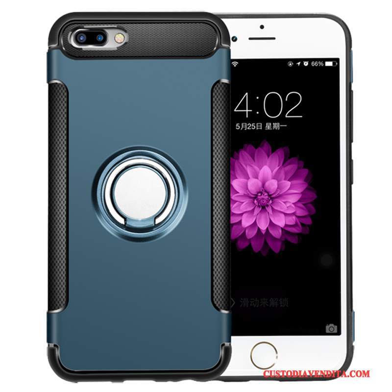 Custodia iPhone 8 Silicone Supportotelefono, Cover iPhone 8 Ring Marchio Di Tendenza