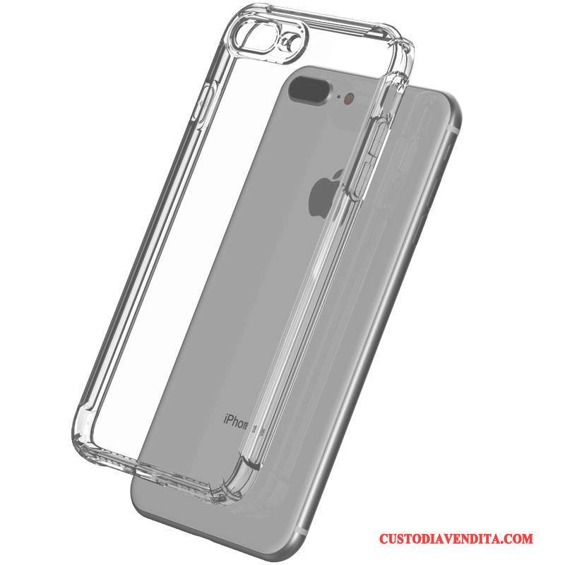 Custodia iPhone 8 Silicone Trasparente Bianco, Cover iPhone 8 Anti-caduta Morbido