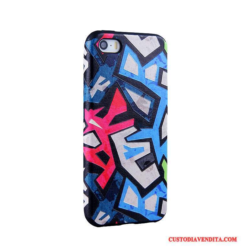 Custodia iPhone Se Goffratura Tendenza Morbido, Cover iPhone Se Protezione Telefono