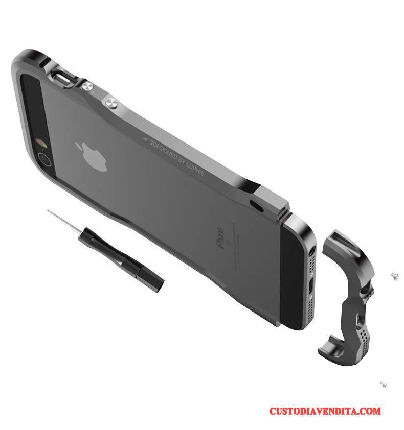 Custodia iPhone Se Grigio Metallo, Cover iPhone Se Nuovo Telaio