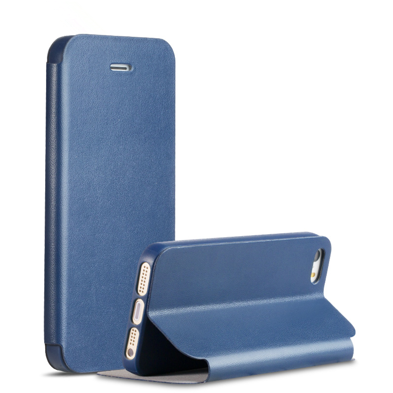 Custodia iPhone Se Protezione Telefono Anti-caduta, Cover iPhone Se Folio Blu Tutto Incluso