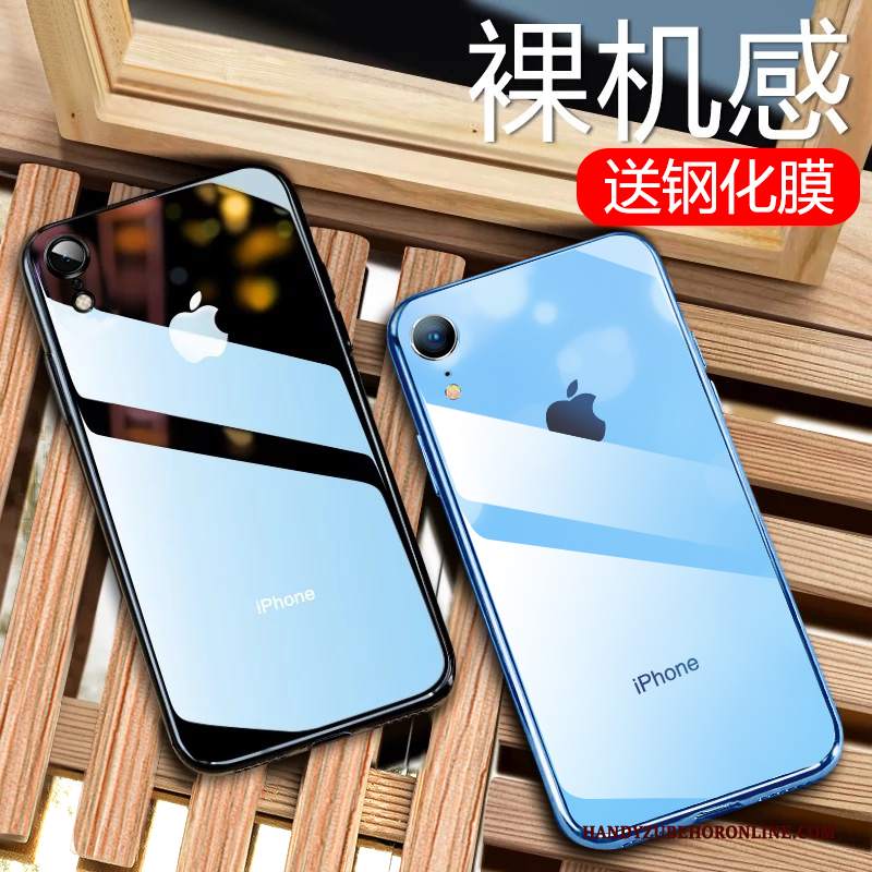 Custodia iPhone Xr Silicone Tutto Incluso High End, Cover iPhone Xr Protezione Vetro Morbido