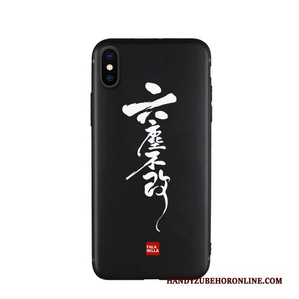 Custodia iPhone Xs Max Creativo Telefono Nuovo, Cover iPhone Xs Max Protezione Stile Cinese Nero