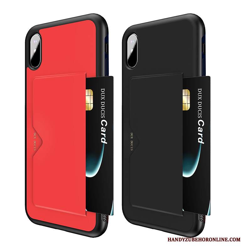 Custodia iPhone Xs Pelle Documentazione Borse, Cover iPhone Xs Protezione Carta Anti-caduta