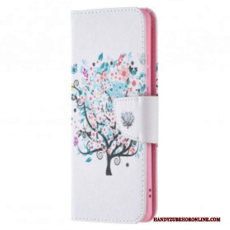 Custodia in pelle Huawei P50 Pro Albero Fiorito