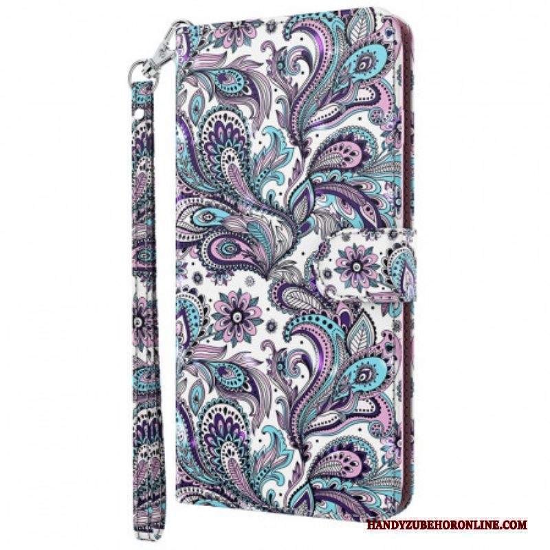 Custodia in pelle Moto E40 / E30 / E20 Paisley