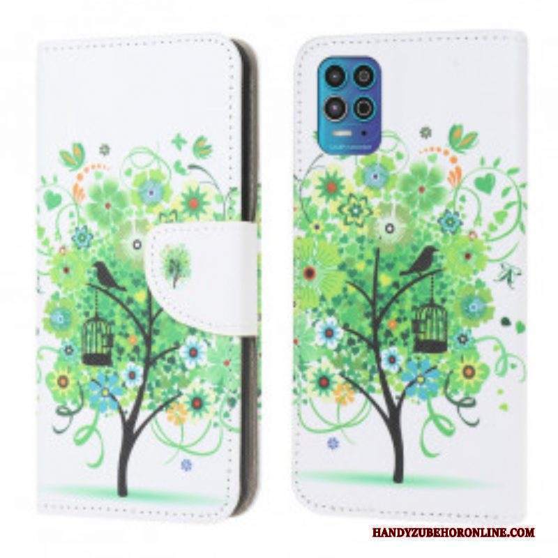 Custodia in pelle Moto G100 Albero In Fiore