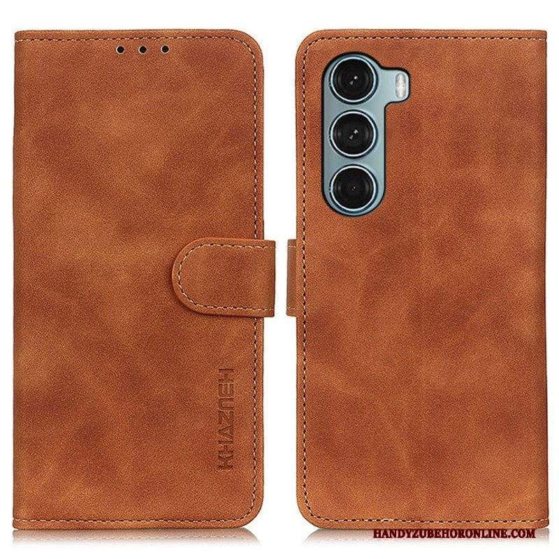 Custodia in pelle Moto G200 5G Khazneh Effetto Pelle Vintage