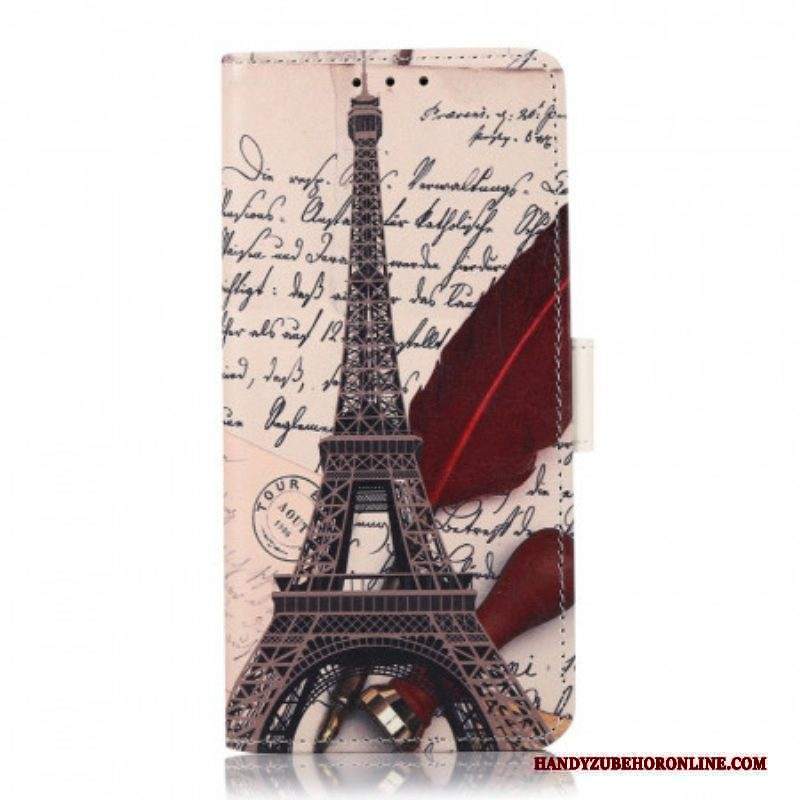 Custodia in pelle Moto G200 5G Torre Eiffel Del Poeta