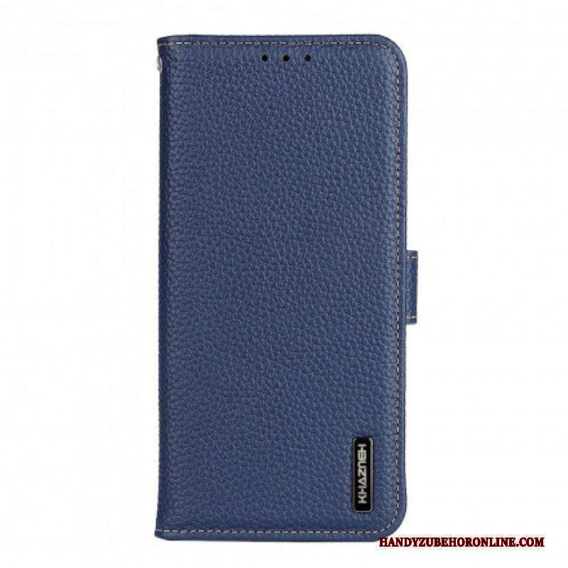 Custodia in pelle Moto G60S Khazneh Pelle Di Litchi