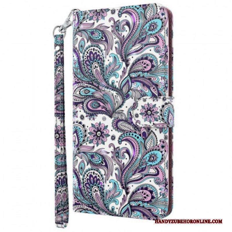 Custodia in pelle Moto G71 5G Paisley