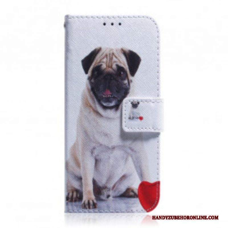Custodia in pelle Motorola Edge 20 Pro Cane Carlino