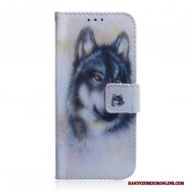 Custodia in pelle Motorola Edge 20 Pro Sguardo Canino