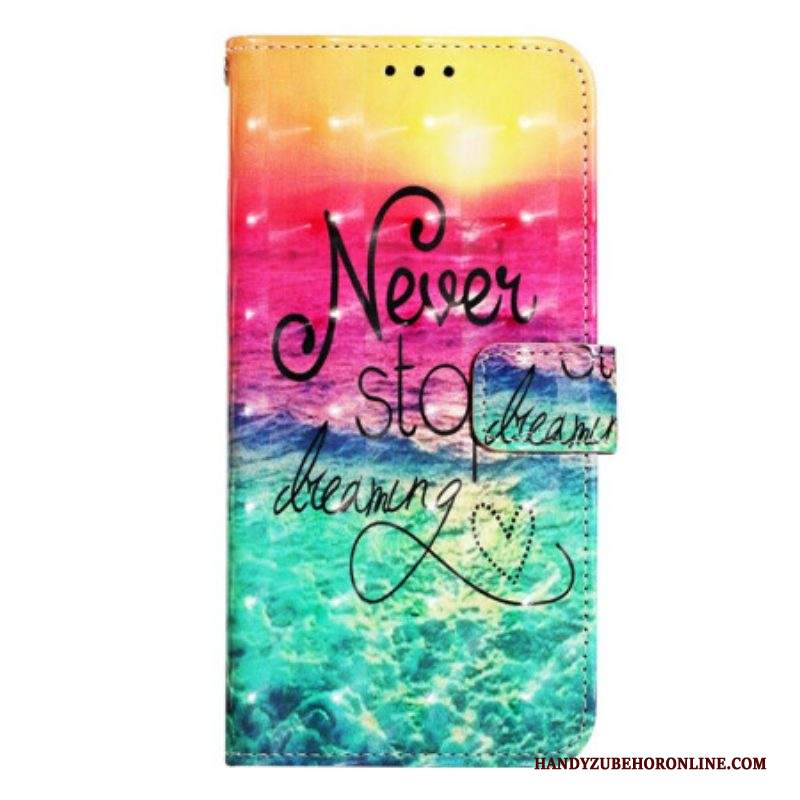 Custodia in pelle Samsung Galaxy A14 / A14 5G Non Smettere Mai Di Sognare Strappy