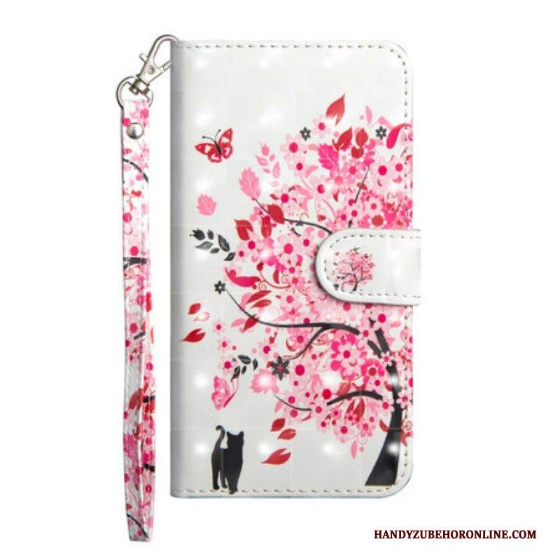 Custodia in pelle Samsung Galaxy A42 5G Albero Rosa
