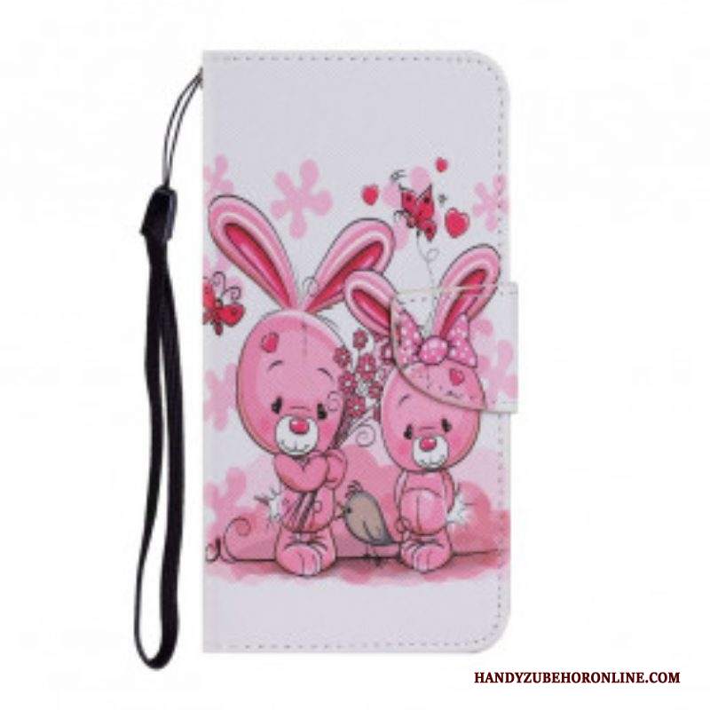 Custodia in pelle Samsung Galaxy A52 4G / A52 5G / A52s 5G Conigli